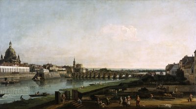 Dresden from the Right Bank of the Elbe, above the Augustus Bridge by Bernardo Bellotto